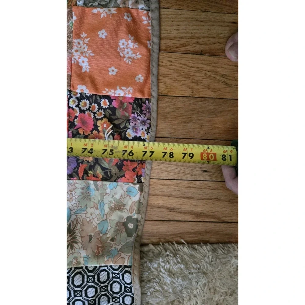 Vintage 50s Handmade and Hand Stitched Feed Sack Floral FLOWERS Quilt THROW TWIN